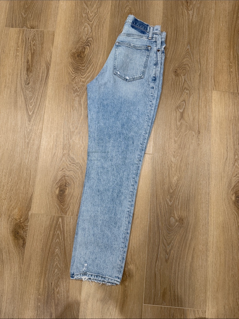 Light Wash High-Rise Straight Jeans